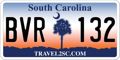 SC license plate BVR132