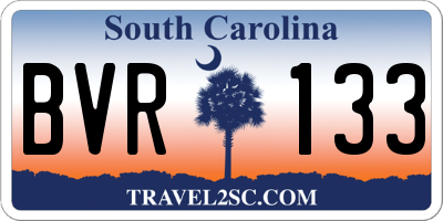 SC license plate BVR133