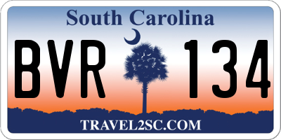 SC license plate BVR134