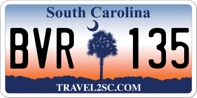 SC license plate BVR135