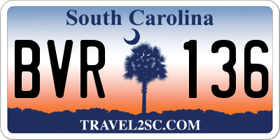 SC license plate BVR136