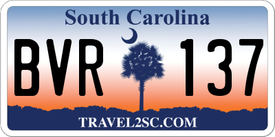 SC license plate BVR137