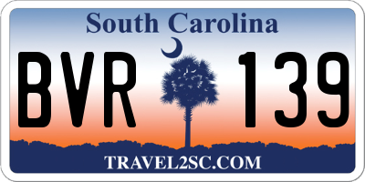 SC license plate BVR139