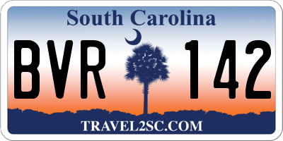 SC license plate BVR142