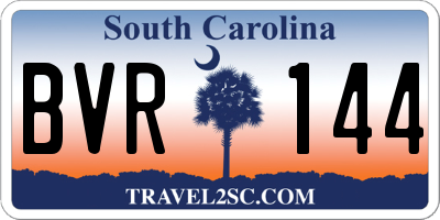 SC license plate BVR144