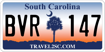 SC license plate BVR147