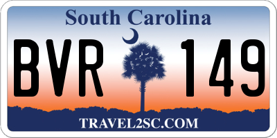 SC license plate BVR149
