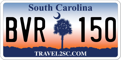 SC license plate BVR150
