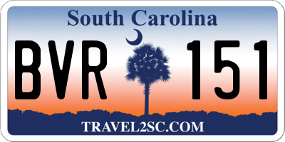 SC license plate BVR151