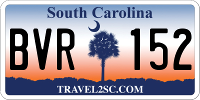 SC license plate BVR152