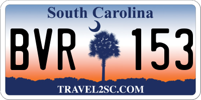 SC license plate BVR153