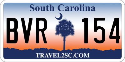 SC license plate BVR154