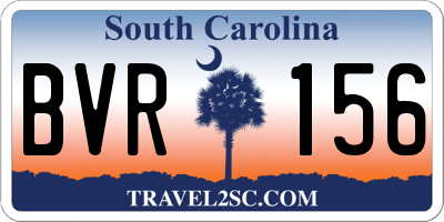 SC license plate BVR156