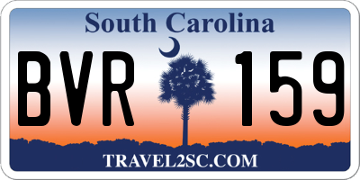 SC license plate BVR159