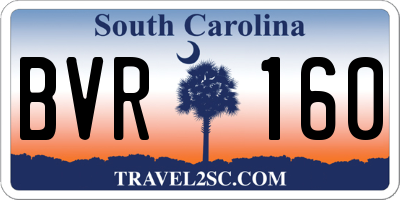 SC license plate BVR160