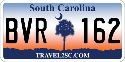 SC license plate BVR162