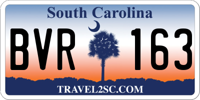 SC license plate BVR163