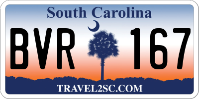 SC license plate BVR167
