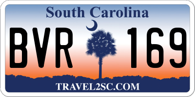 SC license plate BVR169