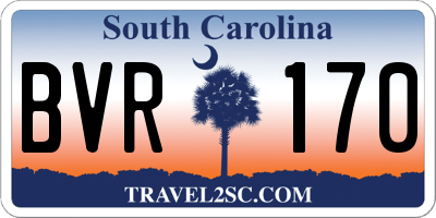 SC license plate BVR170