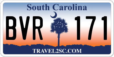 SC license plate BVR171