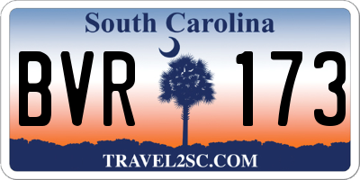 SC license plate BVR173
