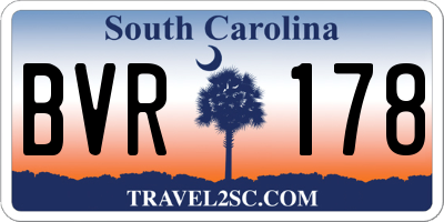 SC license plate BVR178