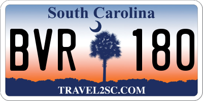 SC license plate BVR180