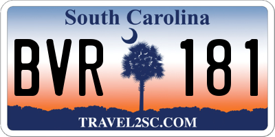 SC license plate BVR181