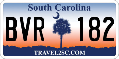 SC license plate BVR182