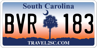 SC license plate BVR183