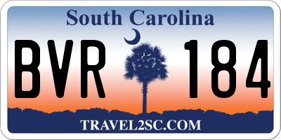 SC license plate BVR184
