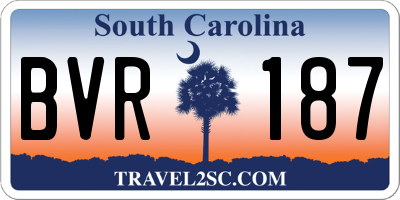 SC license plate BVR187