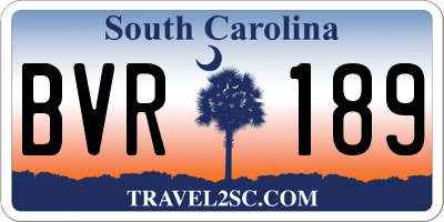 SC license plate BVR189