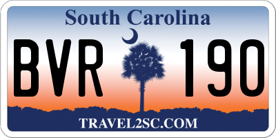 SC license plate BVR190