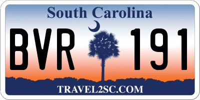 SC license plate BVR191