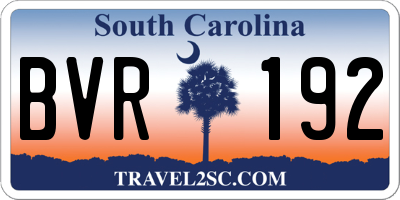 SC license plate BVR192