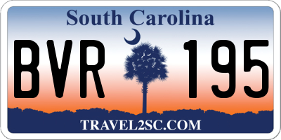 SC license plate BVR195