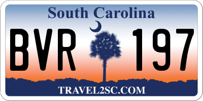 SC license plate BVR197