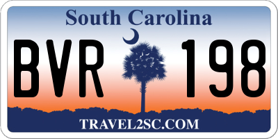 SC license plate BVR198