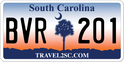 SC license plate BVR201