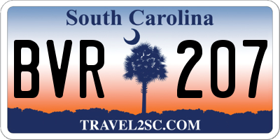 SC license plate BVR207