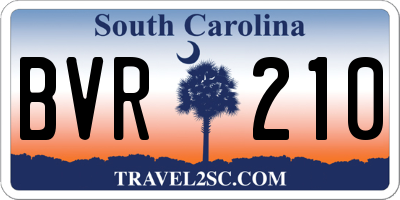 SC license plate BVR210