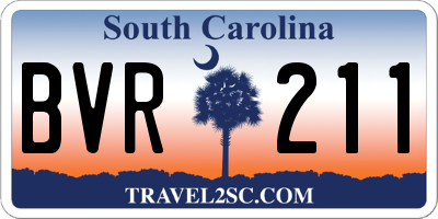 SC license plate BVR211