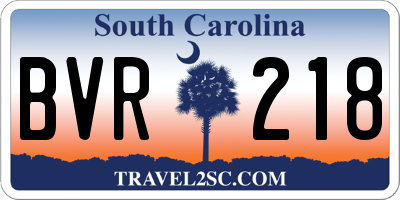SC license plate BVR218