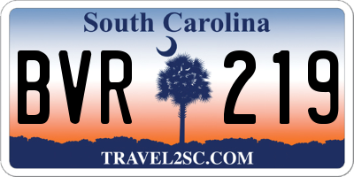 SC license plate BVR219