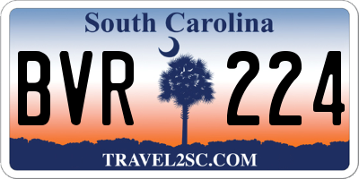 SC license plate BVR224