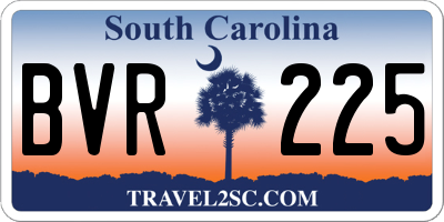 SC license plate BVR225