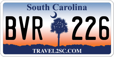 SC license plate BVR226