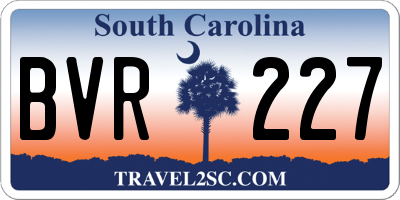 SC license plate BVR227